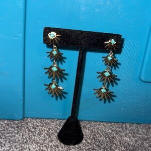 Chic Turquoise Sunburst Earrings